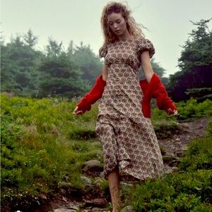 Doen Rhodia dress in cream forest floral